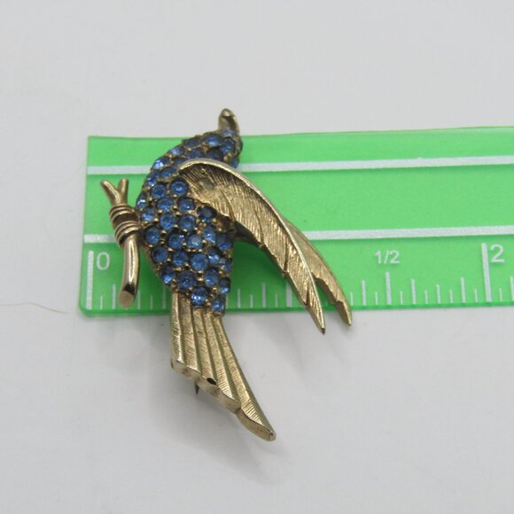 Pennino Rhinestone Bird Brooch - Picture 10 of 10